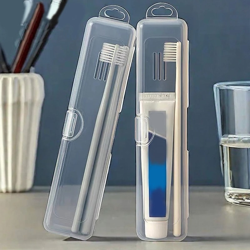Transparent Toothbrush Case Portable Toothbrush Holder Storage Container 6