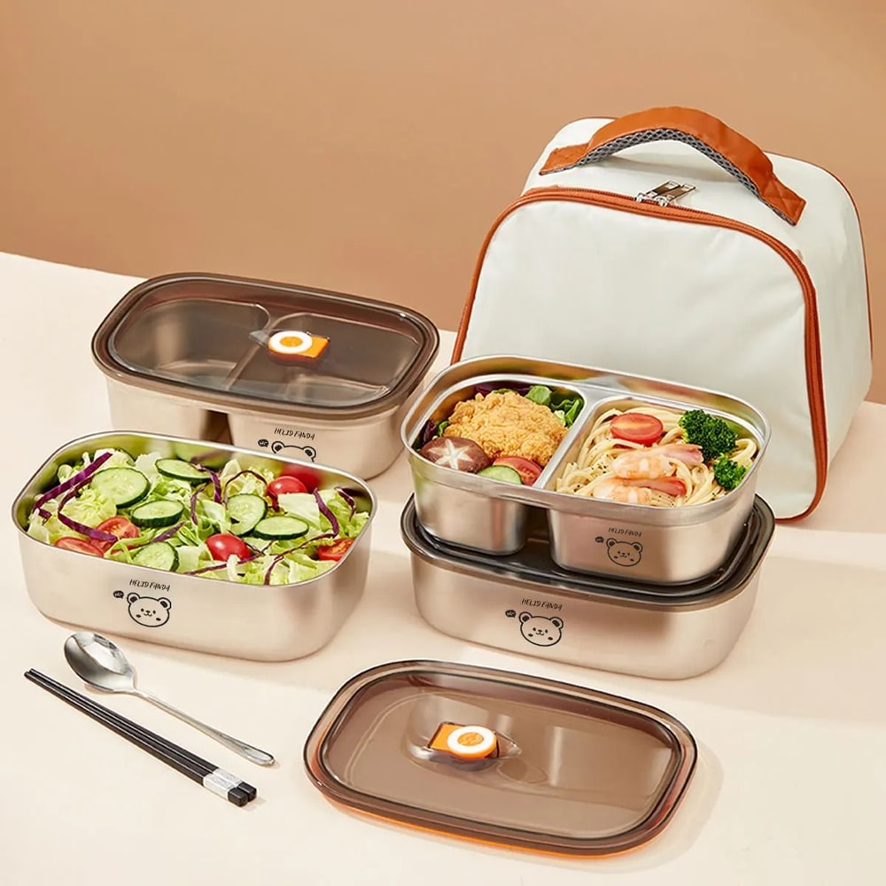 Stainless Steel Sealed Lunch Container Portable Bento Box For Kids And Students 10