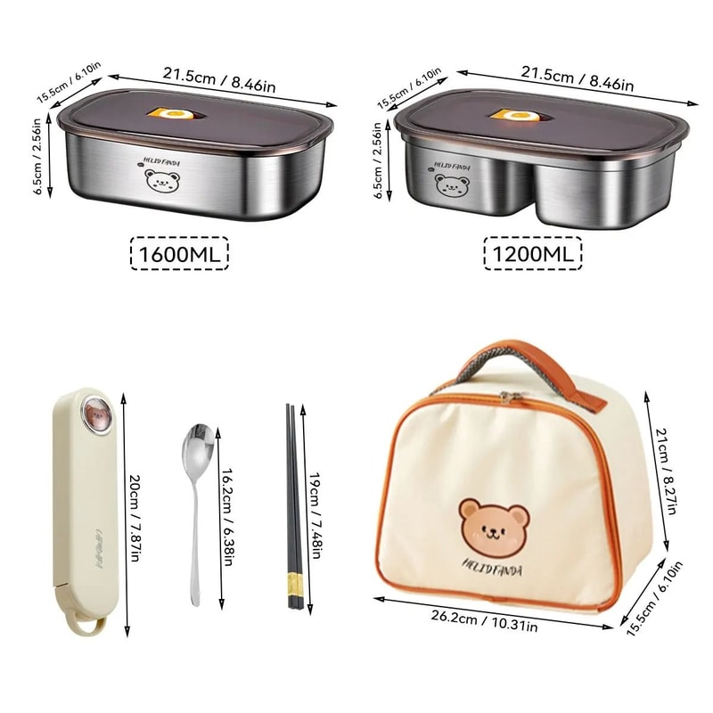 Stainless Steel Sealed Lunch Container Portable Bento Box For Kids And Students 5