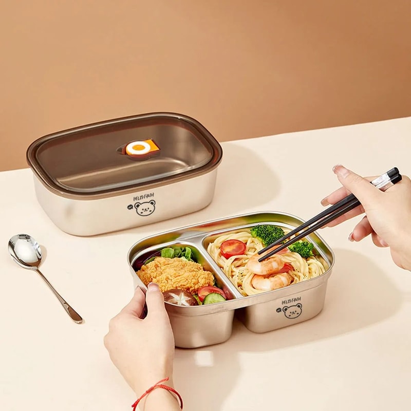 Stainless Steel Sealed Lunch Container Portable Bento Box For Kids And Students 8