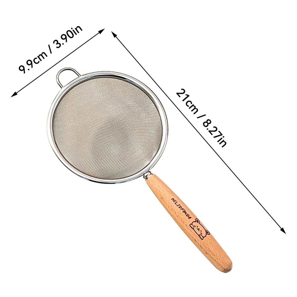 Fine Mesh Stainless Steel Strainer Flour Sieve And Oil Skimmer Spoon 3