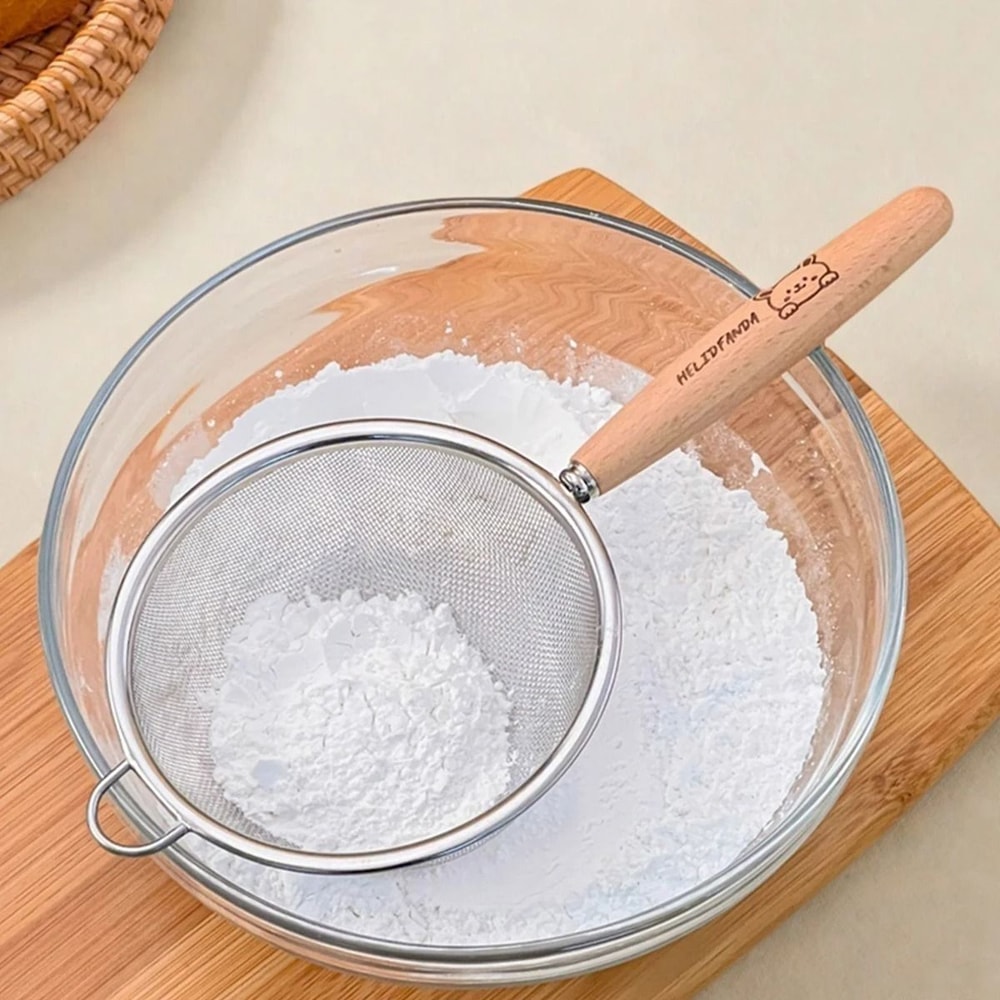 Fine Mesh Stainless Steel Strainer Flour Sieve And Oil Skimmer Spoon 6