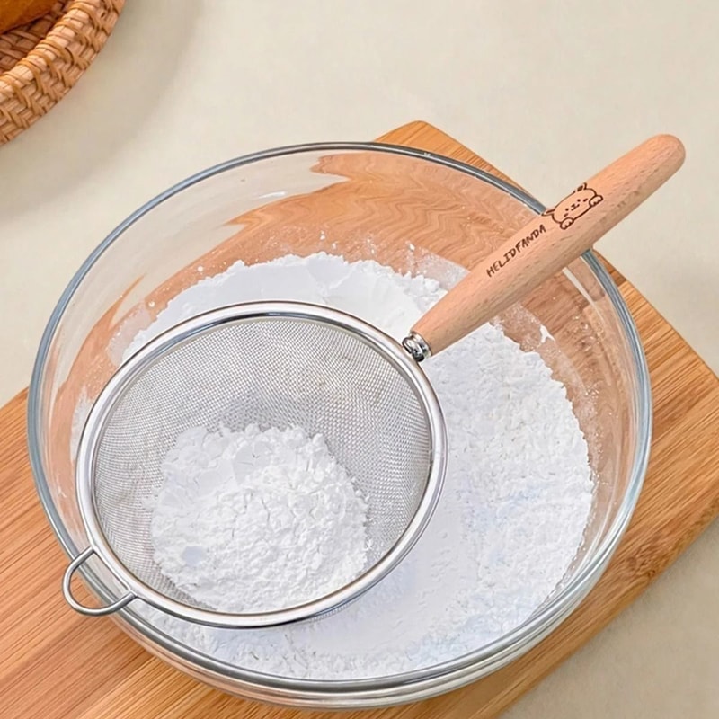 Fine Mesh Stainless Steel Strainer Flour Sieve And Oil Skimmer Spoon 6