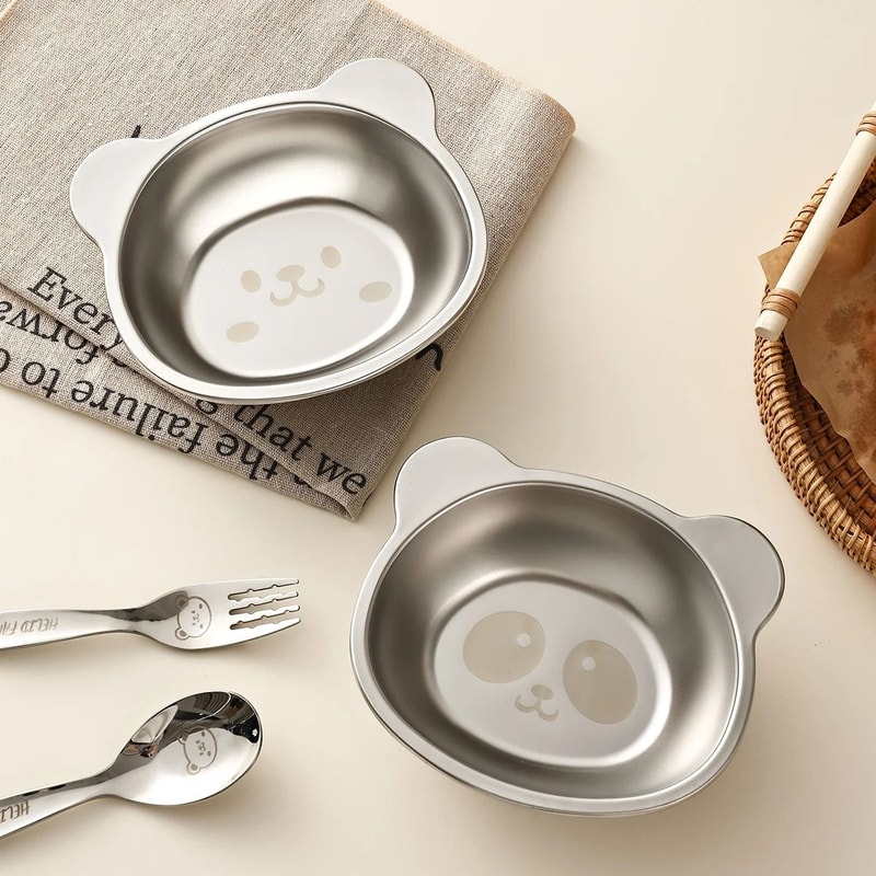 Stainless Steel Kids Bowl Cartoon Fruit Salad Dinner Bowl For Children 9