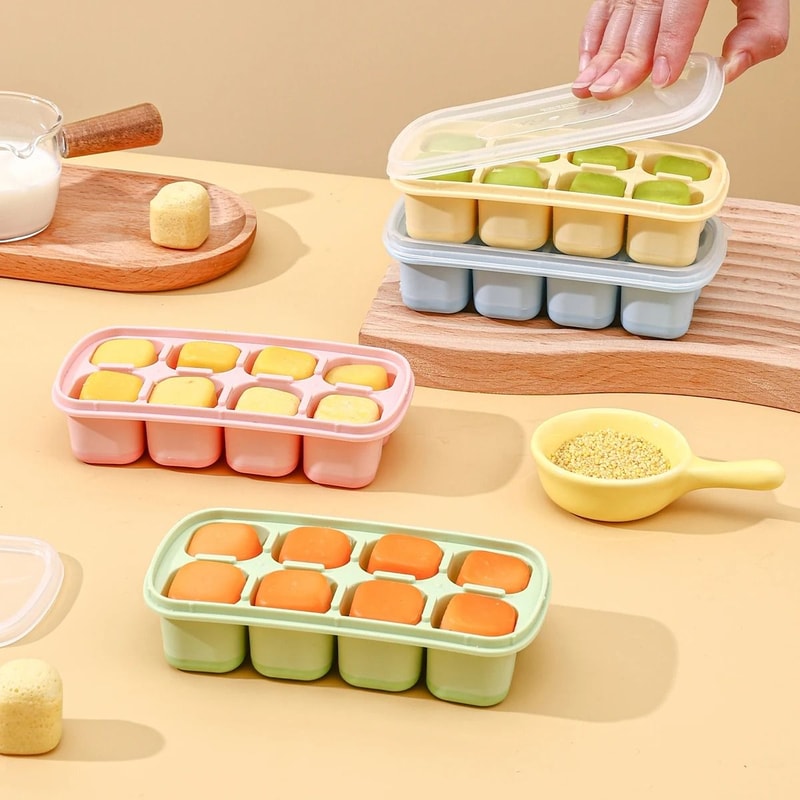 Mini Silicone Ice Cube Tray With Lid Square Ice Mold For Cold Drinks 11