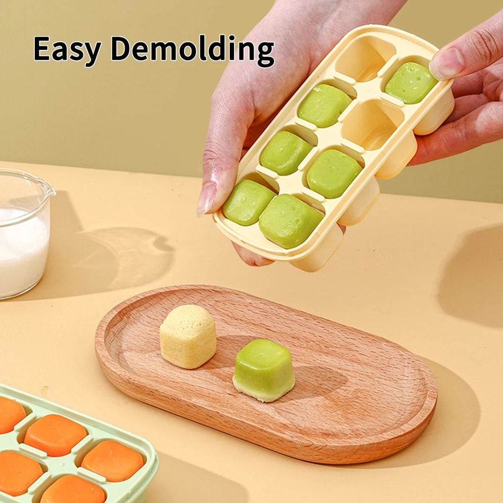 Mini Silicone Ice Cube Tray With Lid Square Ice Mold For Cold Drinks 6