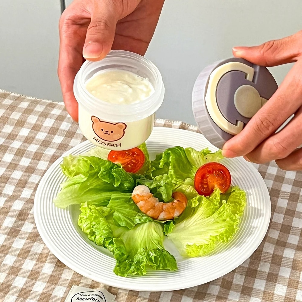 Reusable Mini Sauce Container Clear Sealed Portable Sauce Cup With Handle 15