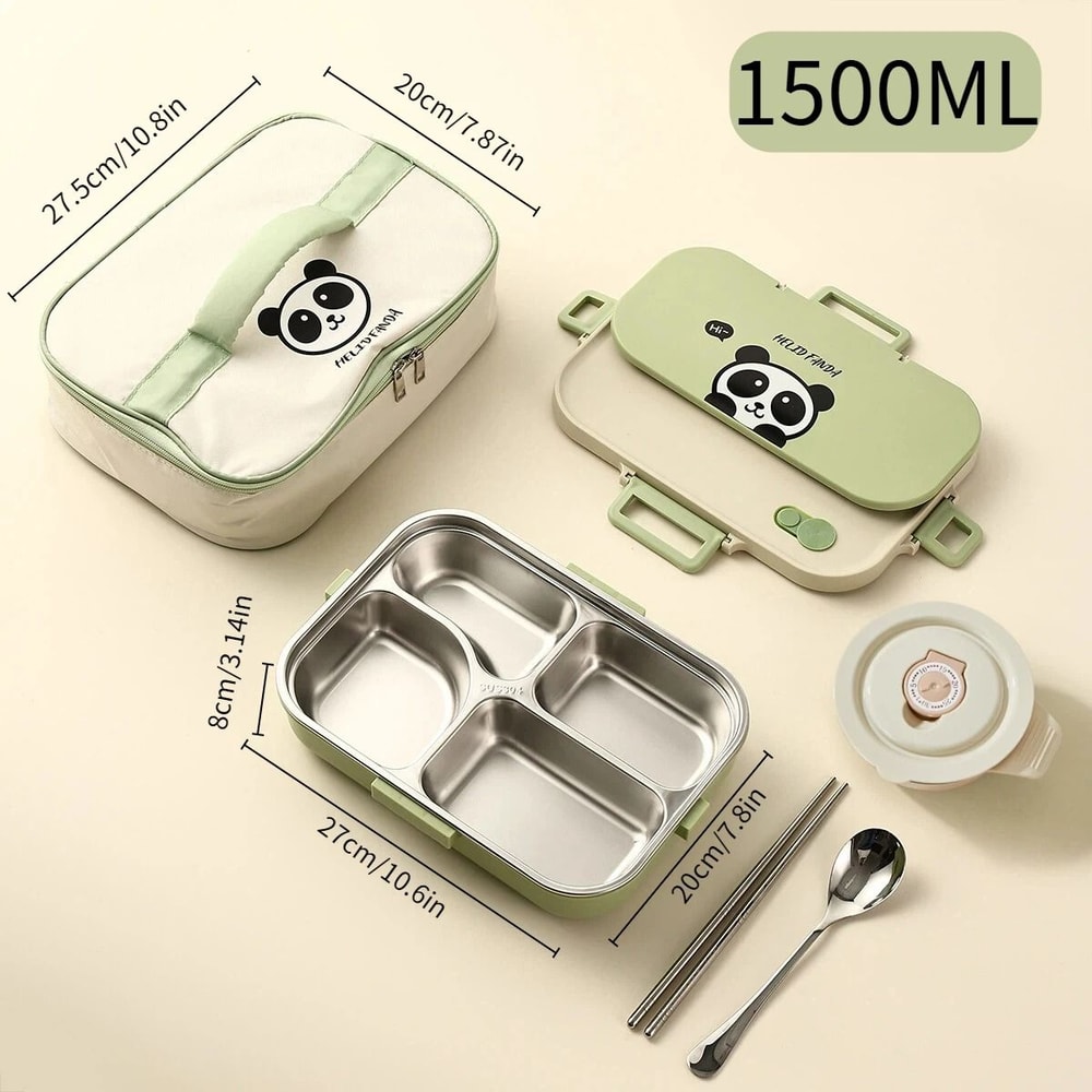 Stainless Steel Divided Lunch Container Large Capacity Bento Lunch Box Set 15