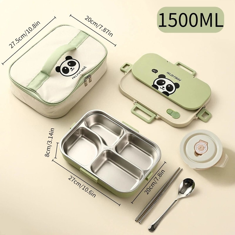 Stainless Steel Divided Lunch Container Large Capacity Bento Lunch Box Set 15