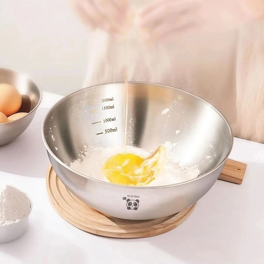 Stainless Steel Mixing Bowl With Scale Large Capacity Kneading Dough Bowl 7