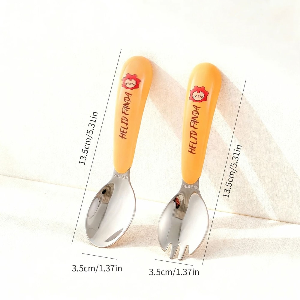 Kids Stainless Steel Cutlery Set Training Chopsticks Spoon And Fork 4