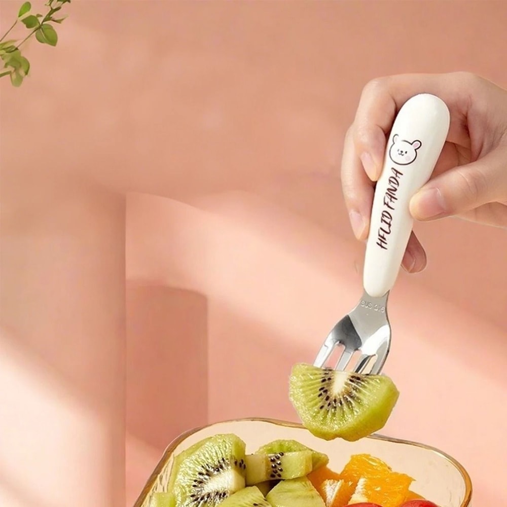 Kids Stainless Steel Cutlery Set Training Chopsticks Spoon And Fork 13