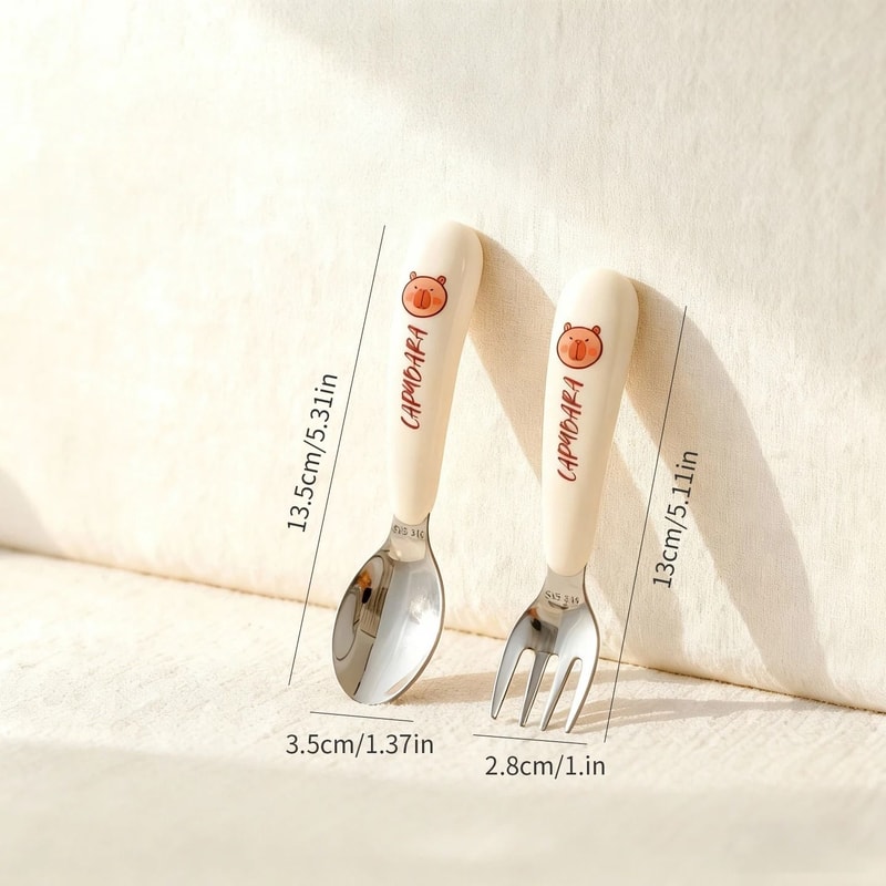 Kids Stainless Steel Cutlery Set Training Chopsticks Spoon And Fork 8