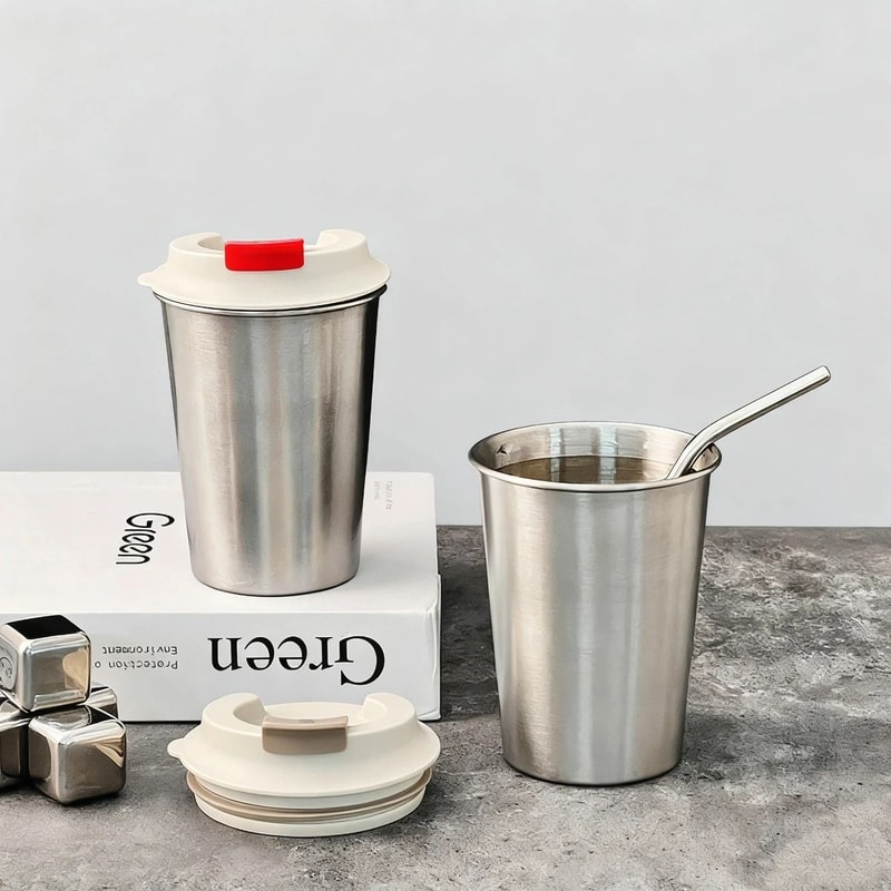 Stainless Steel Coffee Cup Portable Sealed Water Tumbler With Lid 4