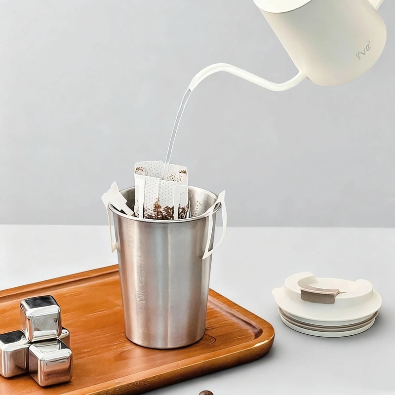 Stainless Steel Coffee Cup Portable Sealed Water Tumbler With Lid 6