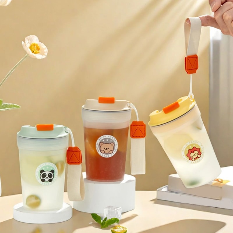 Portable Plastic Water Bottle With Rope Leak Proof Travel Tumbler For Kids 0