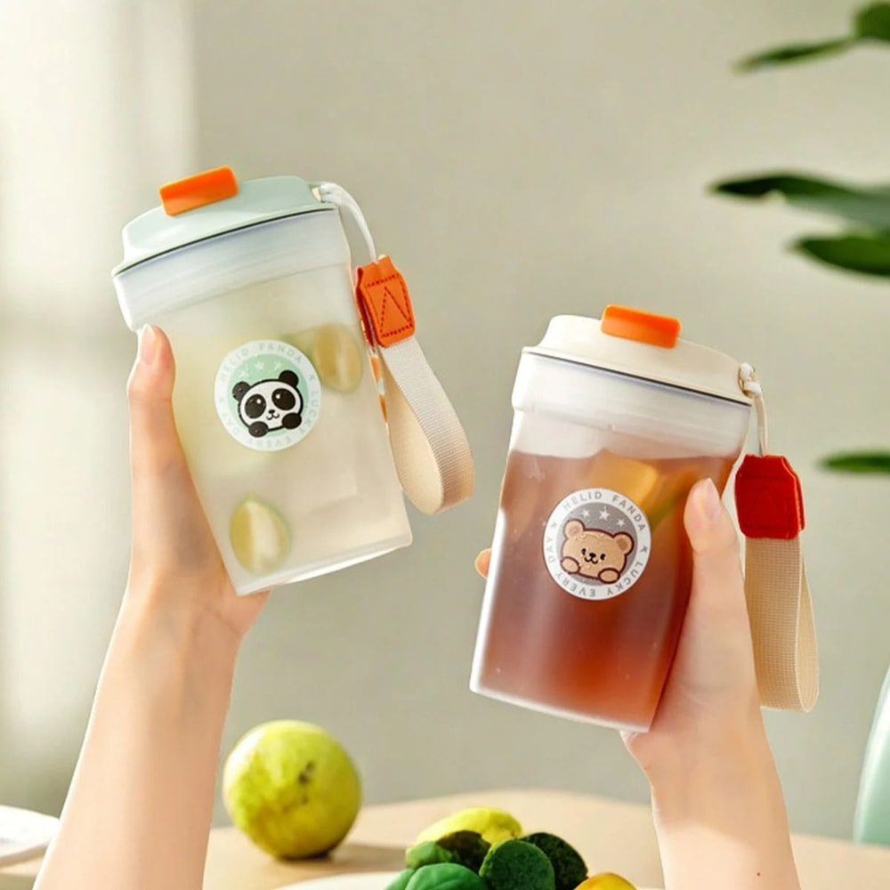 Portable Plastic Water Bottle With Rope Leak Proof Travel Tumbler For Kids 7