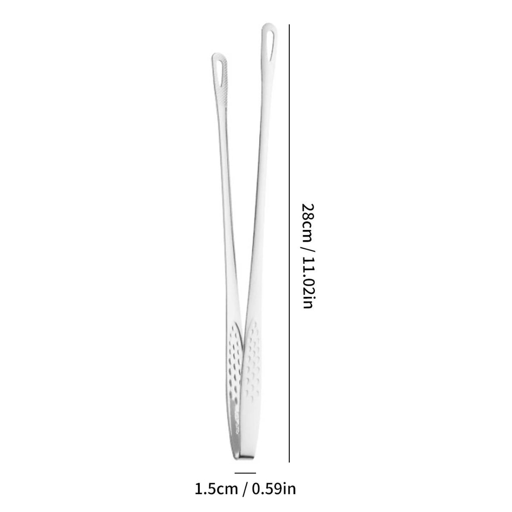 Stainless Steel Non Slip Long Handle BBQ Grill Tongs For Cooking 2
