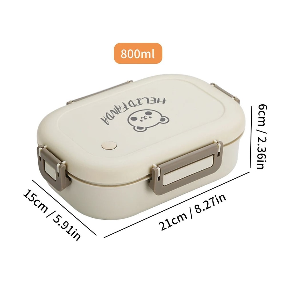 Detachable 3 Grid Plastic Lunch Box Leak Proof Food Container For Kids And Students 2