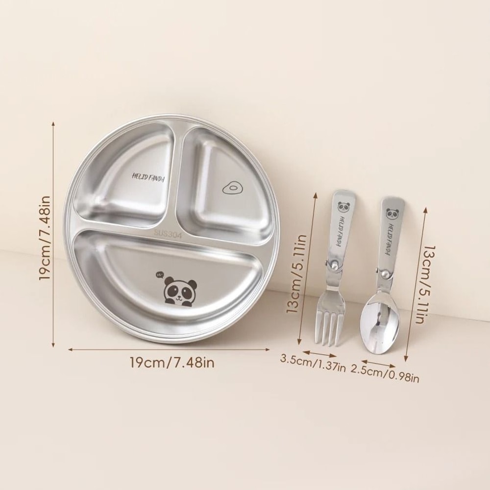 Stainless Steel Divided Salad Plate Reusable Dining Plate For Kids And Family Meals 7