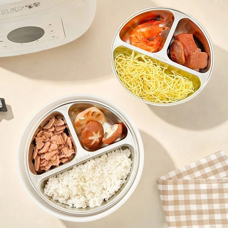 Stainless Steel Divided Salad Plate Reusable Dining Plate For Kids And Family Meals 11