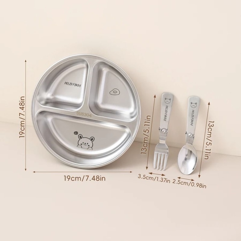 Stainless Steel Divided Salad Plate Reusable Dining Plate For Kids And Family Meals 5