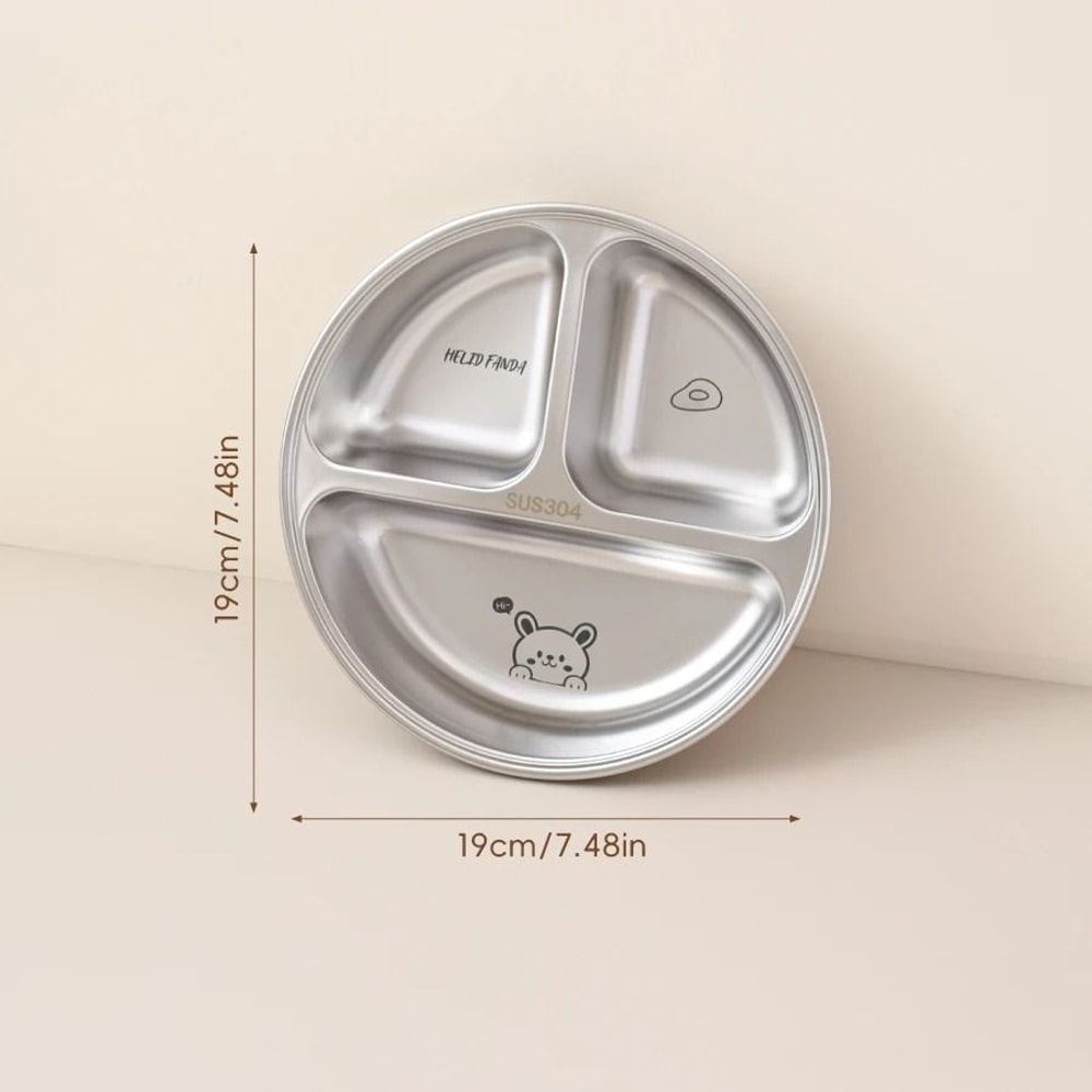Stainless Steel Divided Salad Plate Reusable Dining Plate For Kids And Family Meals 1