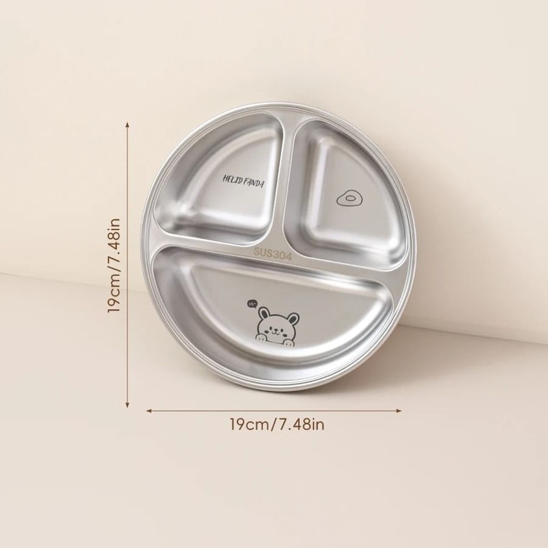 Stainless Steel Divided Salad Plate Reusable Dining Plate For Kids And Family Meals 1