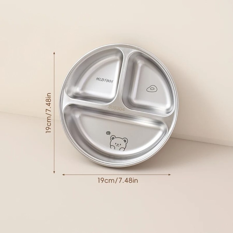 Stainless Steel Divided Salad Plate Reusable Dining Plate For Kids And Family Meals 2