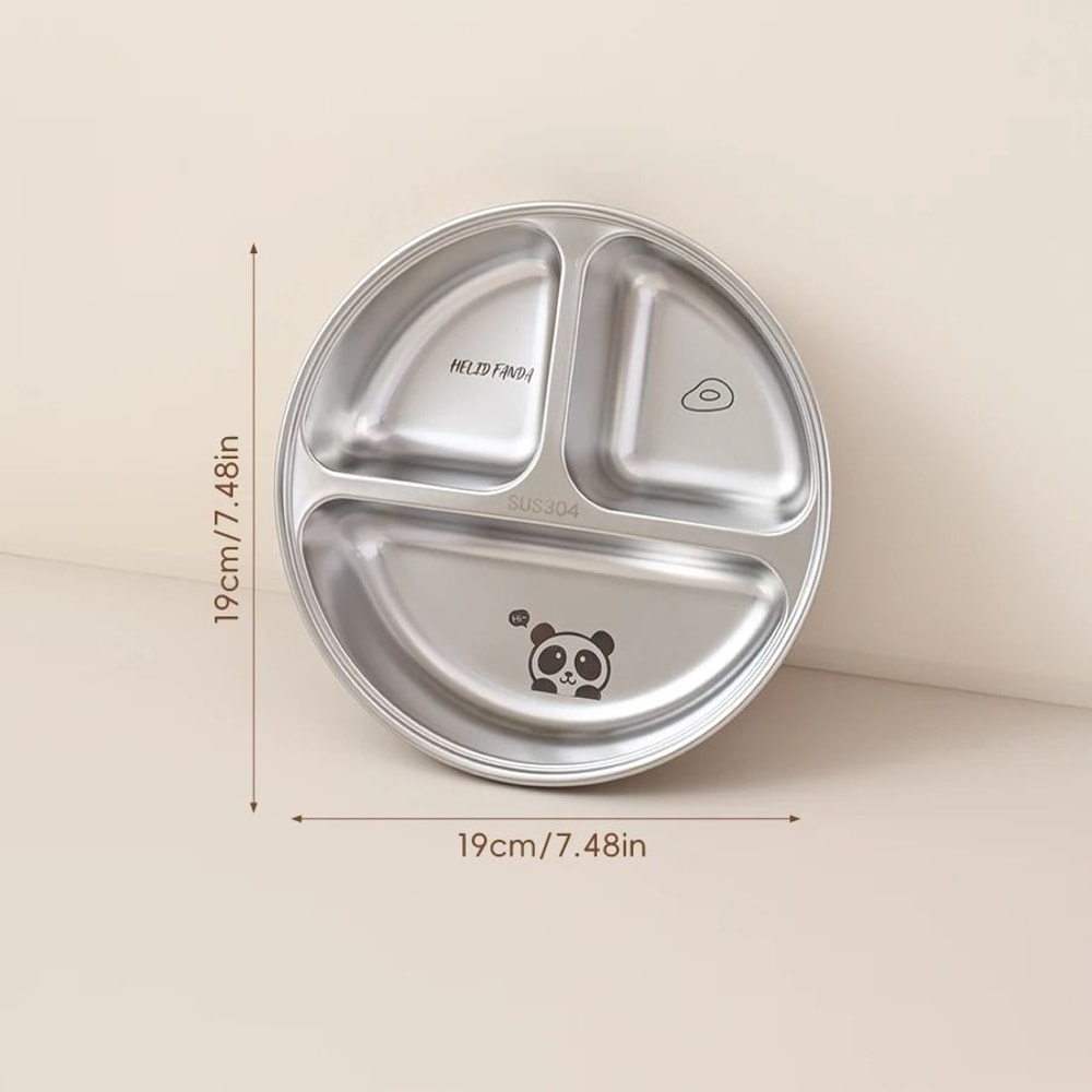 Stainless Steel Divided Salad Plate Reusable Dining Plate For Kids And Family Meals 3