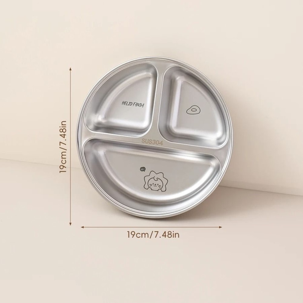 Stainless Steel Divided Salad Plate Reusable Dining Plate For Kids And Family Meals 4