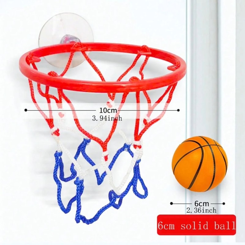 Mini Basketball Set With Wrist Strap Elastic Ball Indoor Shooting Game For Kids 3