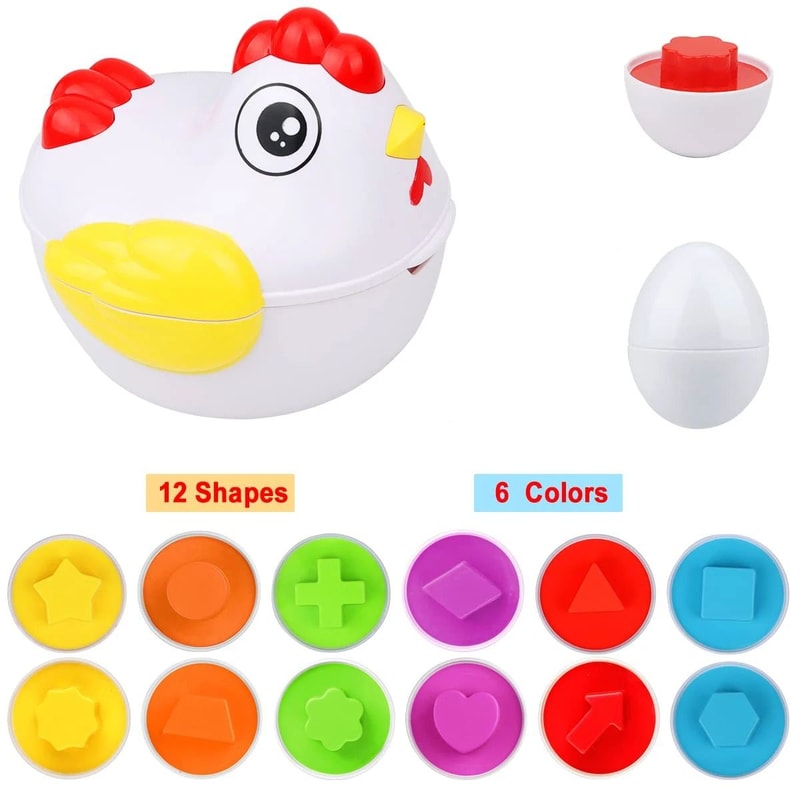 Montessori Matching Eggs Sensory Color And Shape Sorting Toy For Kids 11