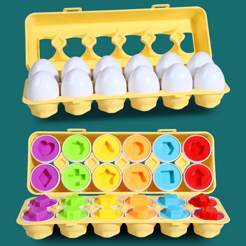 Montessori Matching Eggs Sensory Color And Shape Sorting Toy For Kids 5
