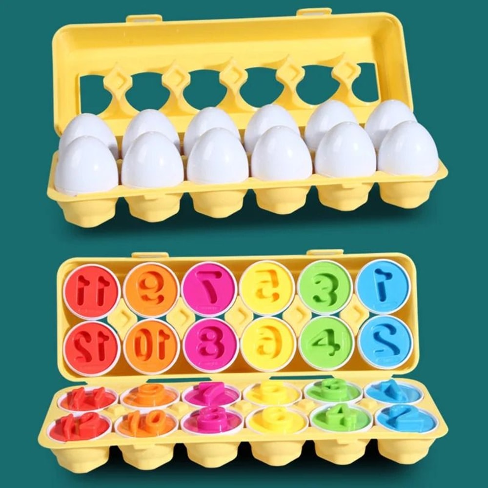 Montessori Matching Eggs Sensory Color And Shape Sorting Toy For Kids 8