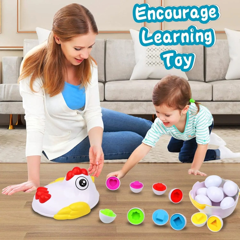 Montessori Matching Eggs Sensory Color And Shape Sorting Toy For Kids 14