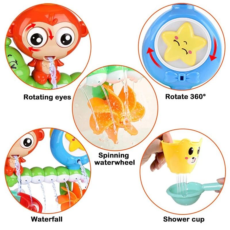Baby Bath Wall Toy Suction Cup Water Track Shower Toy For Kids 3