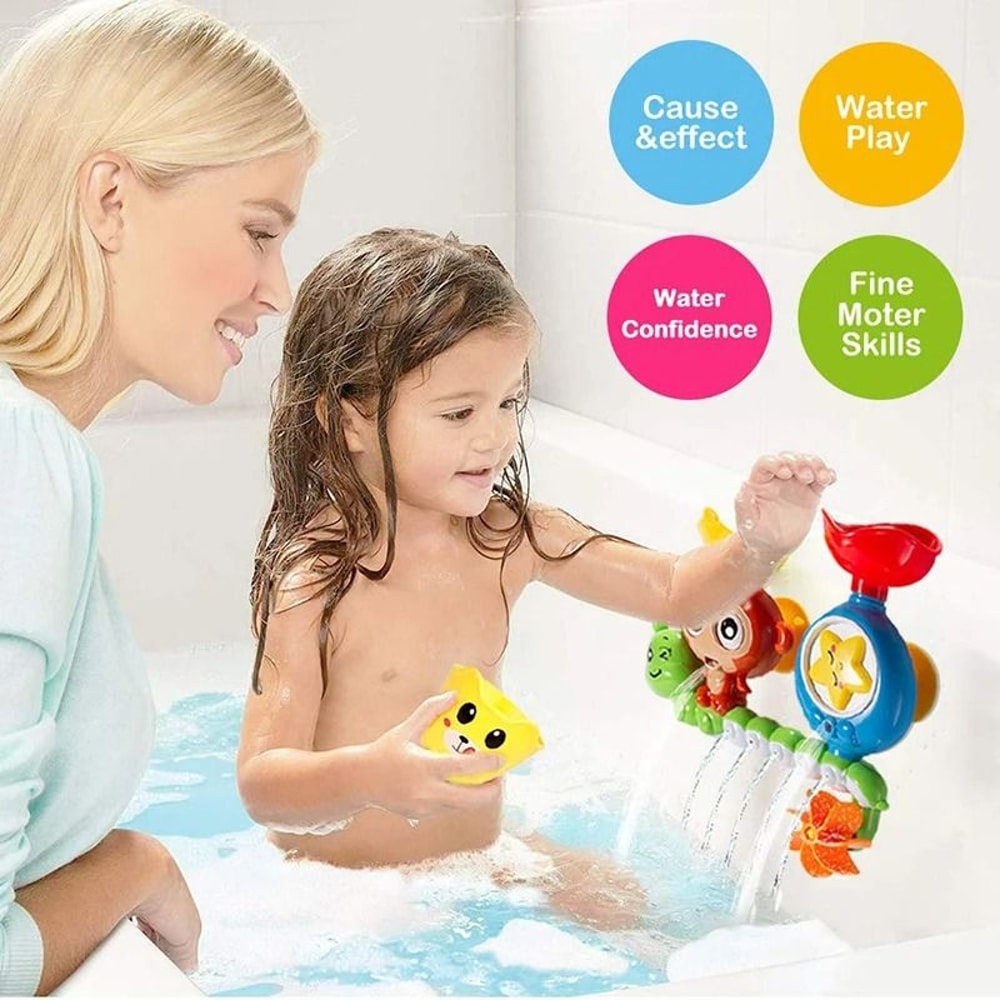 Baby Bath Wall Toy Suction Cup Water Track Shower Toy For Kids 5