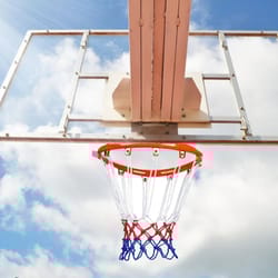 all weather basketball hoop net tri color net for kids and mini hoops