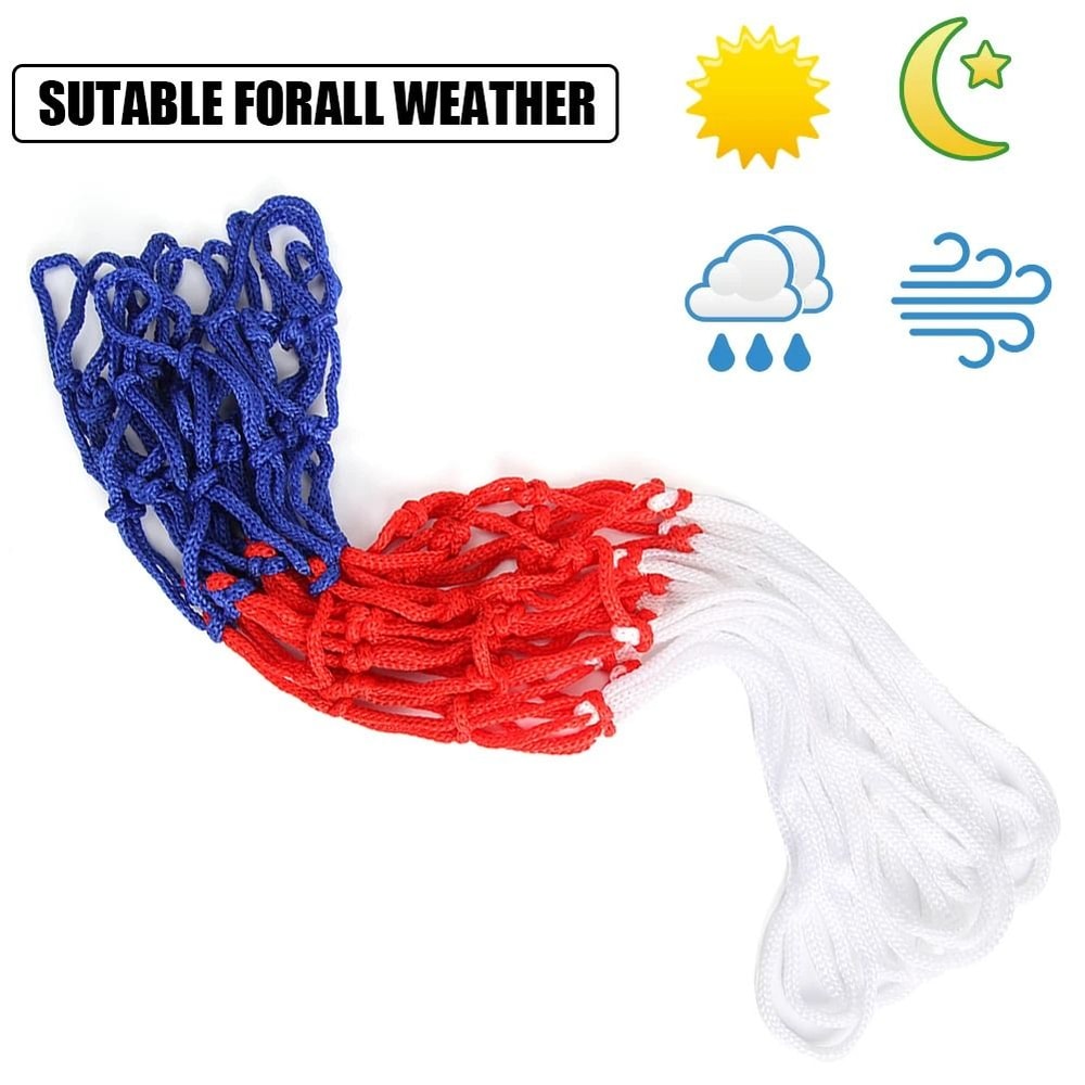 All Weather Basketball Hoop Net Tri Color Net For Kids And Mini Hoops 8