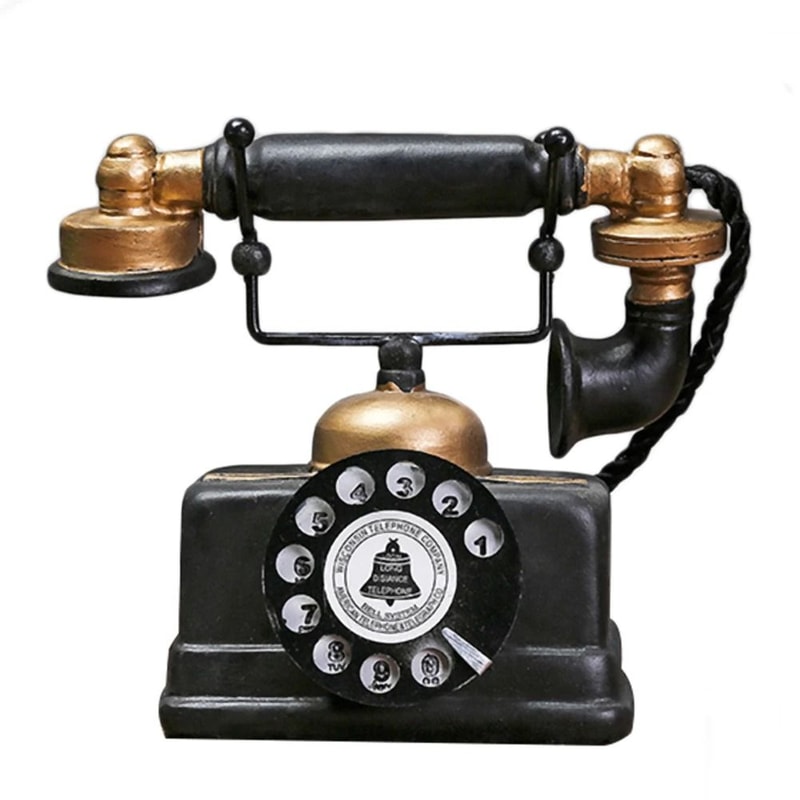 Vintage Telephone Decor Retro Old Style Desktop Ornament For Home And Office 0
