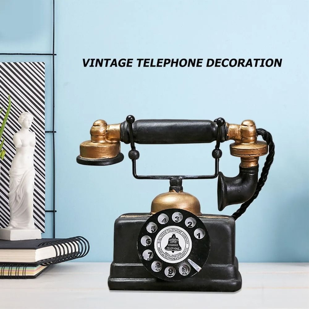 Vintage Telephone Decor Retro Old Style Desktop Ornament For Home And Office 3