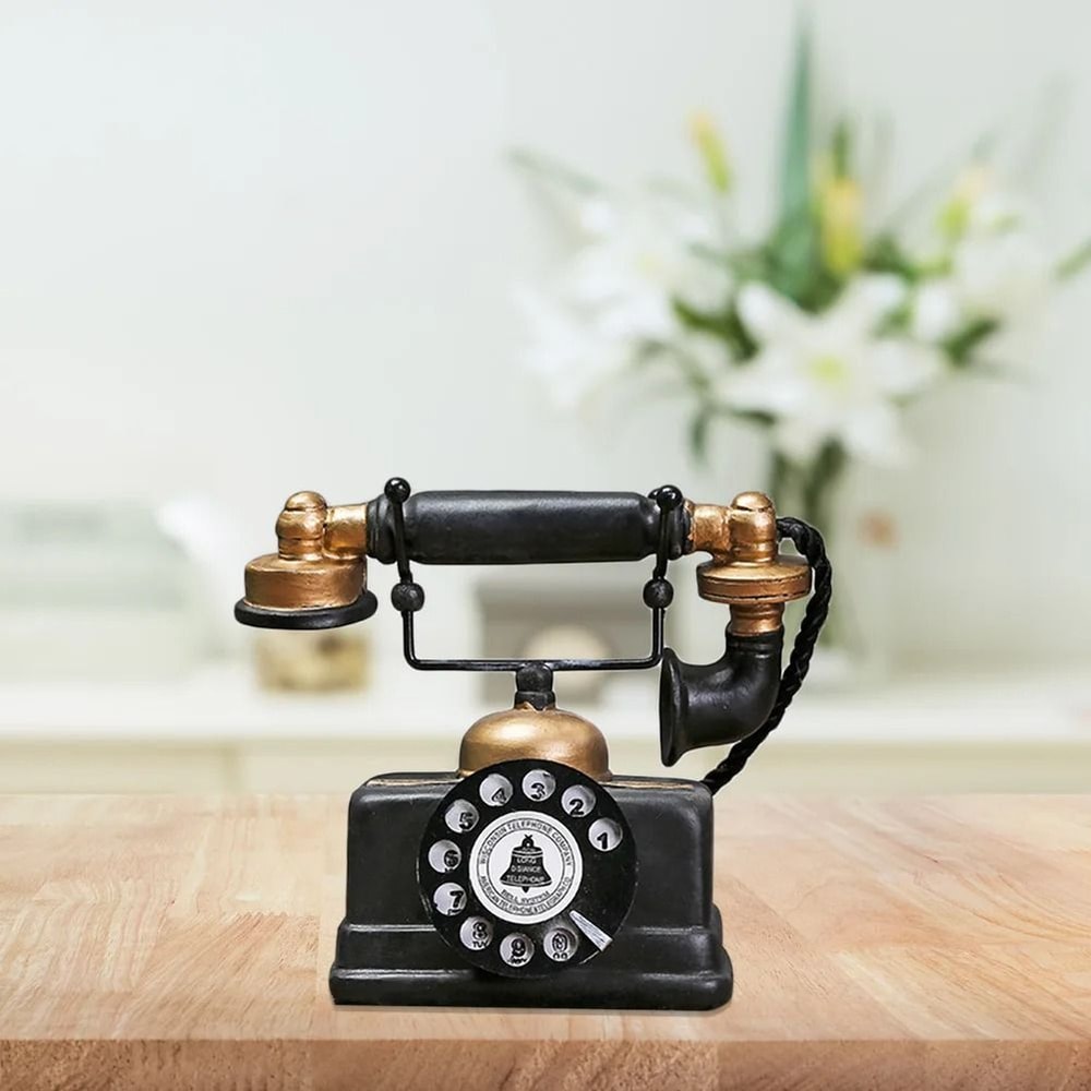 Vintage Telephone Decor Retro Old Style Desktop Ornament For Home And Office 4