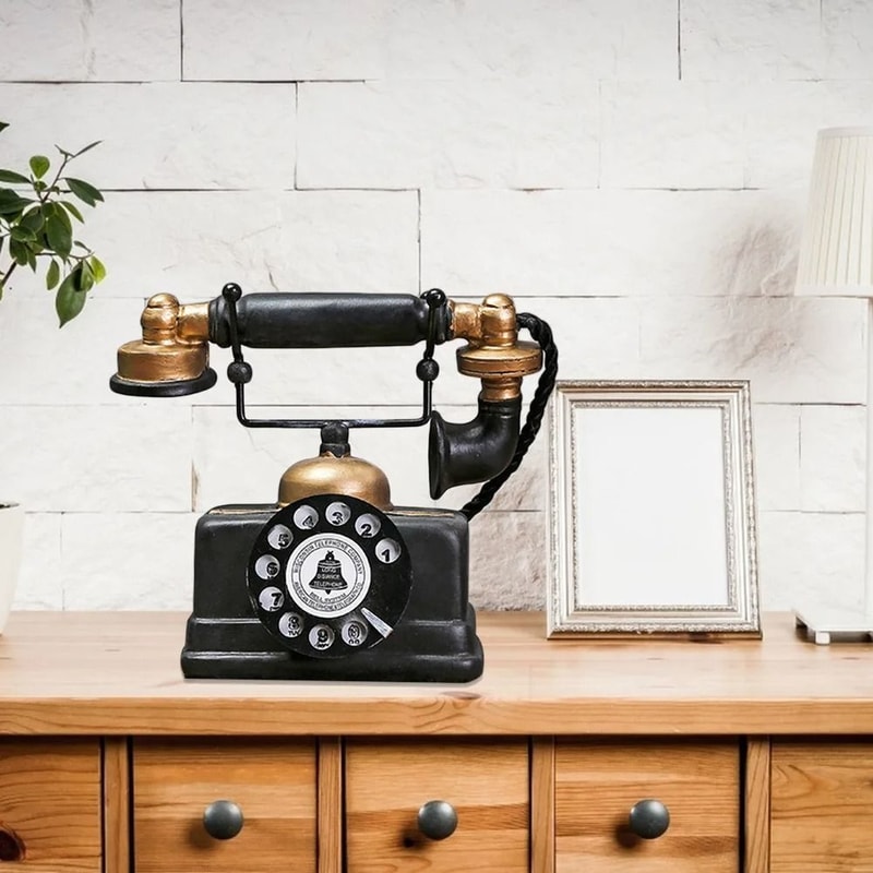 Vintage Telephone Decor Retro Old Style Desktop Ornament For Home And Office 6