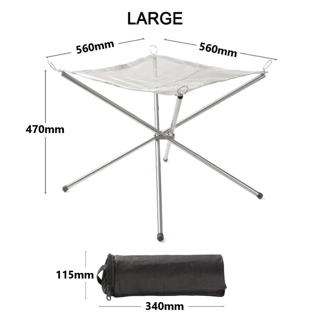 Portable Camping Fire Pit Grill Foldable Stainless Steel Fire Frame 4