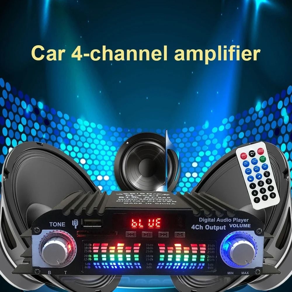 Bluetooth HiFi Power Amplifier 4 Channel Digital Audio Amplifier With FM And Remote 4