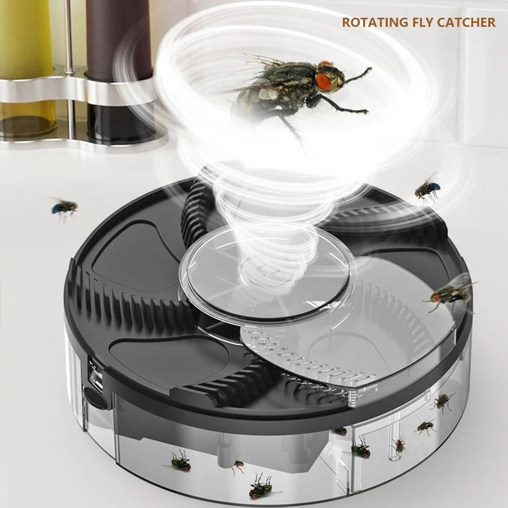 Automatic Fly Catcher USB Rechargeable Quiet Insect Trap For Indoor And Outdoor Use 0