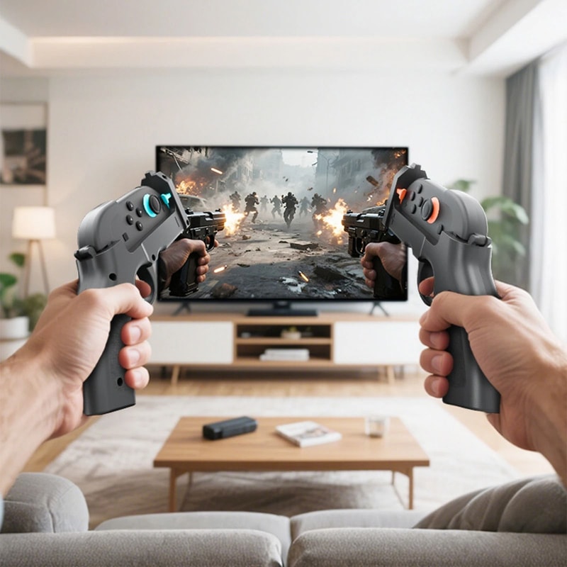 Nintendo Switch Gun Controller Grip Shooting Game Motion Hand Grip 2 Pack 3