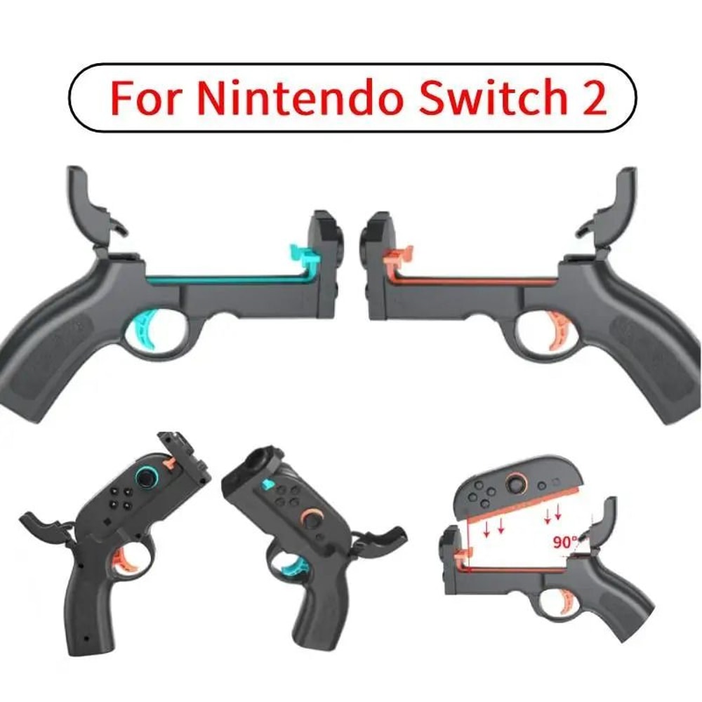 Nintendo Switch Gun Controller Grip Shooting Game Motion Hand Grip 2 Pack 6