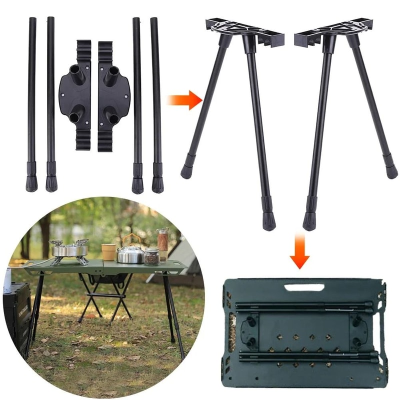 Folding Workbench Legs Adjustable Metal Table Legs For Camping And Travel 7
